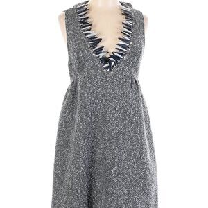 EUC - Anna Sui Grey Silver Metallic Sequined Party Dress - 13